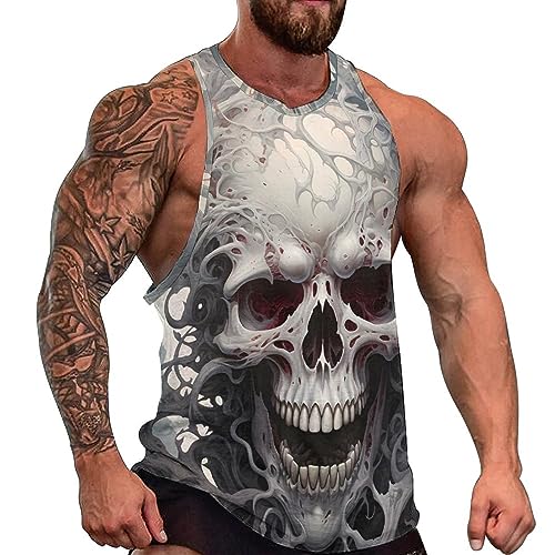 Amazon.com: ZOCANIA Sexy Tops for Men Print Skull Tank Top Men